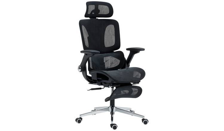 HOMCOM Mesh Adjustable Office Chair with Separated Backrest - Black