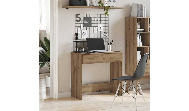 Walplus Drawers Engineered Wood Desk - Oak - 80 x 40 x 75 cm