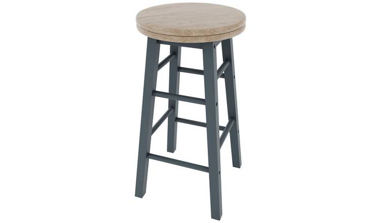 Chef Vida Wooden Revolving Bar Stool - Grey