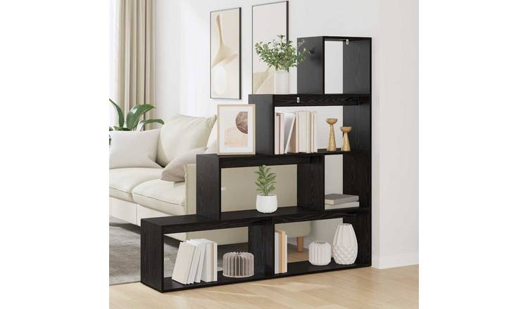 Walplus Engineered Wood Bookcase - Dark Oak - 137.5 x 29 x 103.5 cm