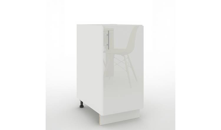 JD Greta 400mm Adjustable Leg Base Cabinet with 1 Door - White Gloss