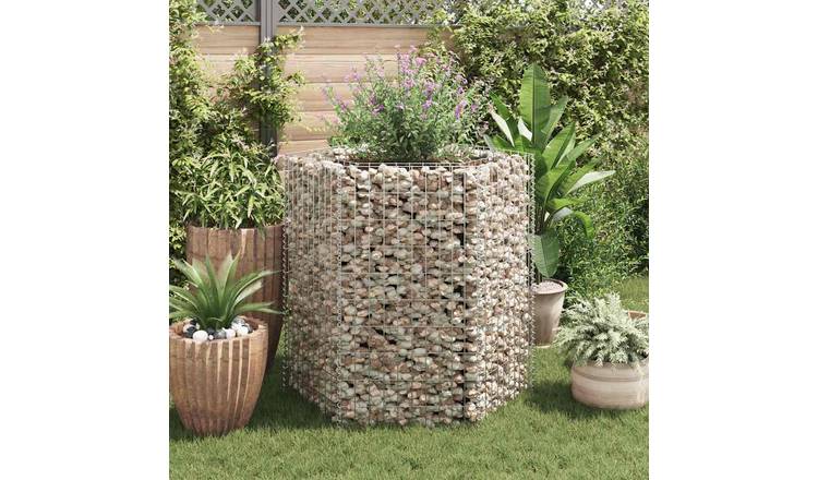 Walplus Galvanised Steel Gabion Raised Bed - Silver - 100 x 90 x 100 cm