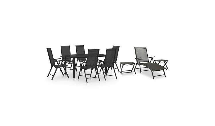 Walplus 10 Piece Aluminium Garden Dining Set - Anthracite