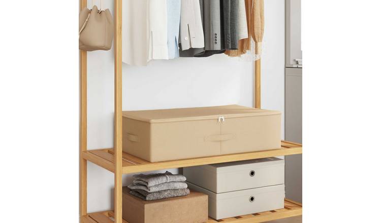Walplus Pack of 6 Fabric Storage Box Non-woven - Cream - 70 x 40 x 18 cm