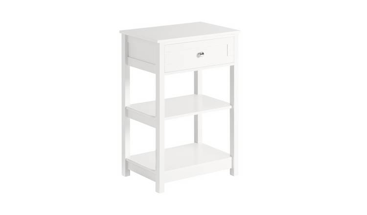 SoBuy 1 Drawer 1 Shelf Nightstand - White
