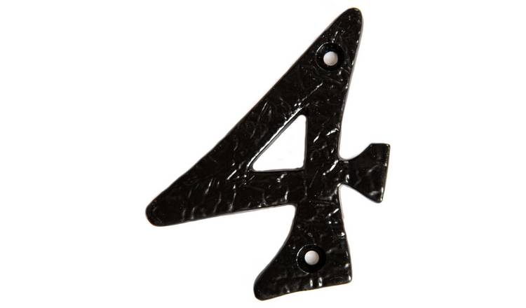 Hammer & Tongs Rustic Iron Numeral - Number 4 - Black