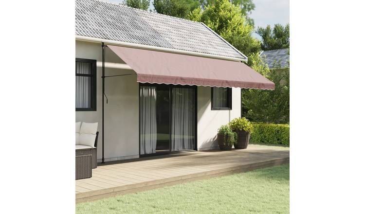 Walplus Polyester Awning Replacement Fabric - Brown - 500 cm