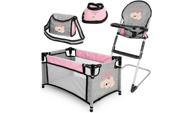 deAO Baby Doll Crib Set -Grey