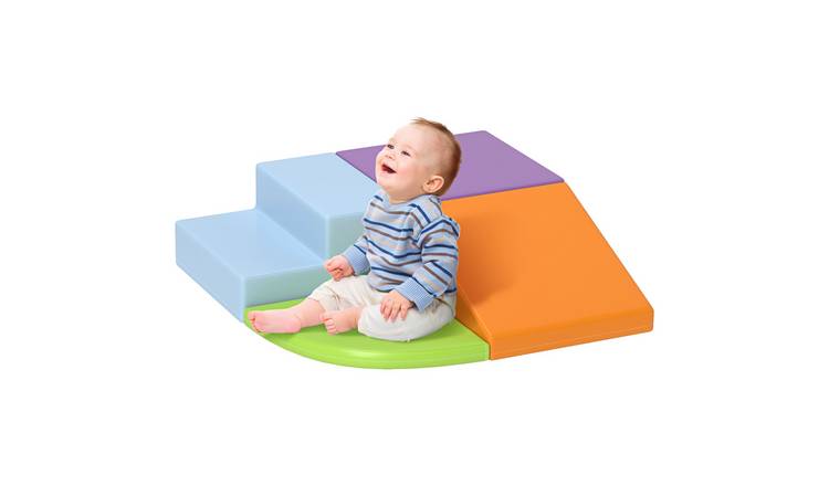 HOMCOM 4 Piece Foam Stairs Ramp Climb Crawl Kids Soft Play Set - Orange