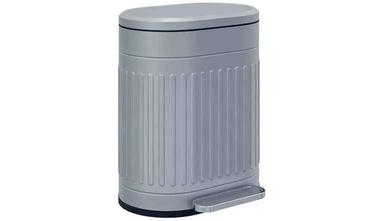 HOMCOM 20L Metal Pedal Bin with Inner Bucket - Grey