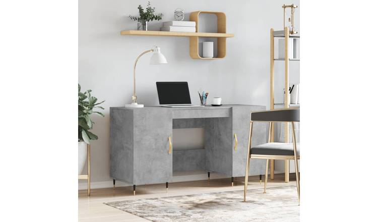Walplus Aluminium Alloy Engineered Wood Desk - Granite Grey - 140 x 50 x 75 cm