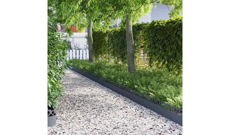 Walplus Pack of 30 22.81 kg Steel Edgings - Anthracite - 103 x 0.05 x 22 cm