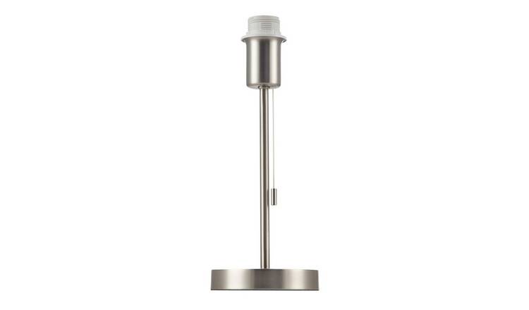 Happy Homewares Base in Satin Nickel with Pull Cord Switch Table Lamp - 13cm