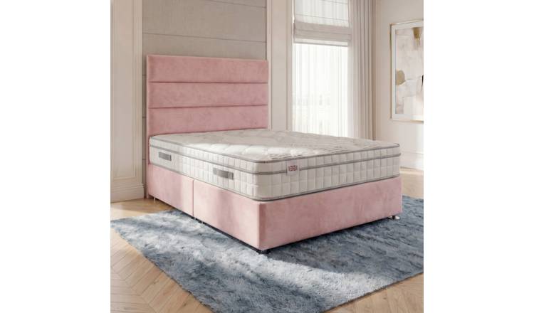 Somnior Regent Velvet Double Pocket Mattress Divan Bed Set - Pink