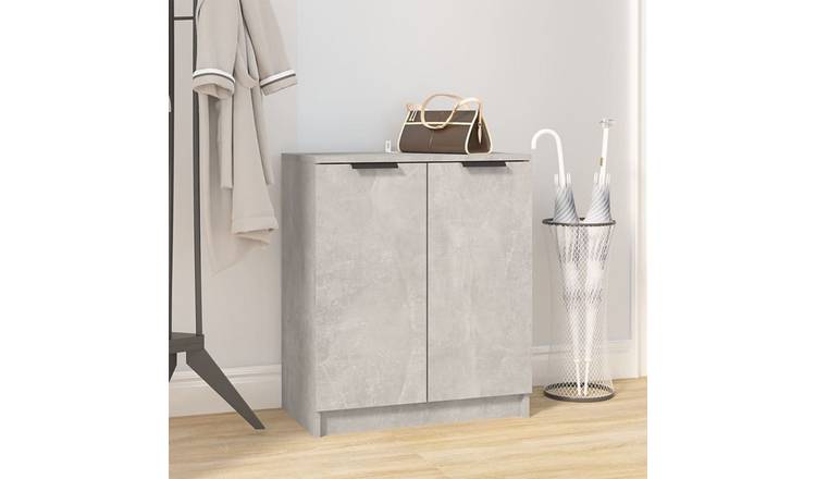 Walplus Engineered Wood Shoe Cabinet - Concrete Grey - 59 x 35 x 70 cm