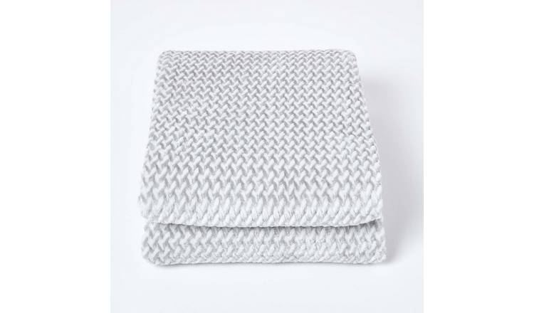Homescapes Faux Fur Velvet Throw - 130 x 160 cm - Grey