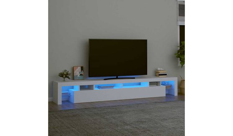 Walplus Engineered Wood RGB LED TV Cabinet - White - 260 x 36.5 x 40 cm