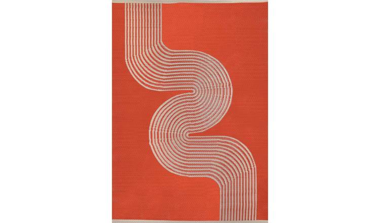 The Rugs Terracotta Urban Reversible Wave Outdoor Rug - 90 x 150cm