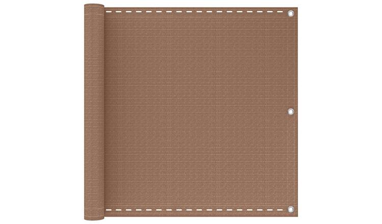 Walplus Rectangular HDPE Balcony Screen - Taupe - 90 x 700 cm