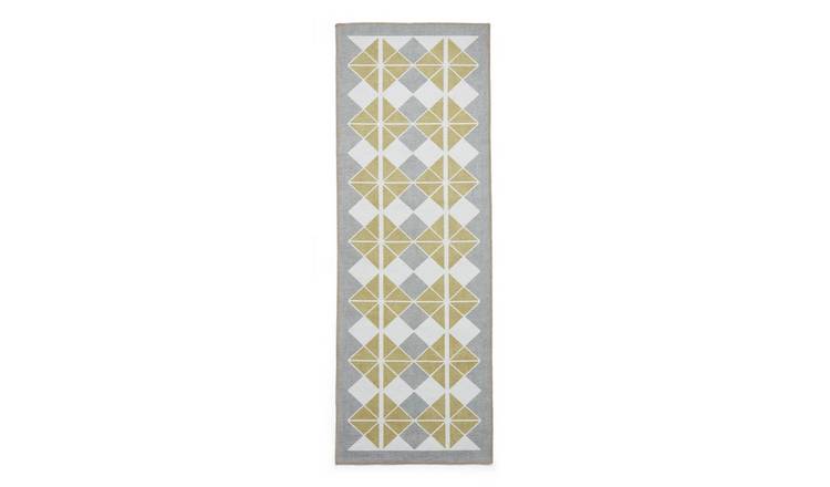 Mega Flooring Grey Modern Geometric Rug - 61 x 230cm