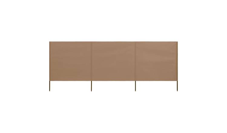 Walplus 3-Panel Non-Woven Fabric Wind Screen - Taupe - 400 x 160 cm