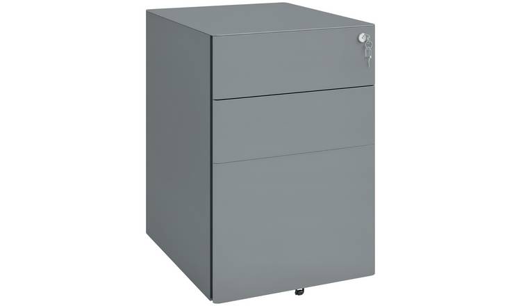 Vinsetto 3 Drawer Steel Mobile Filing Cabinet - Grey