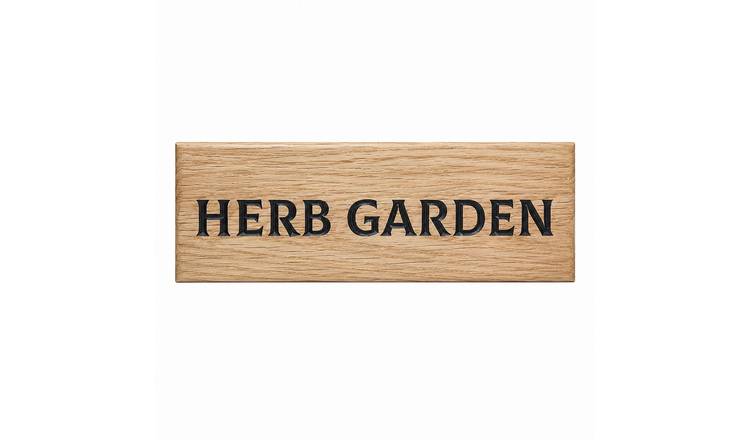 Peak Heritage Engraved Oak Sign - L30cm - Herb Garden