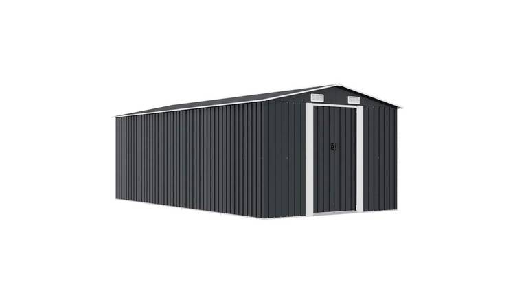 Walplus Garden Shed Large Garden Shed - Anthracite - 257 x 489 x 181 cm