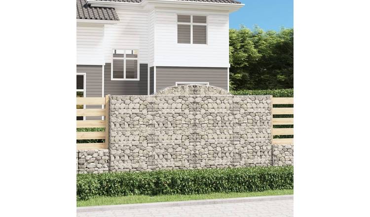 Walplus Galvanised Iron Gabion Basket - Silver 300 x 50 x 160/ - 180 cm
