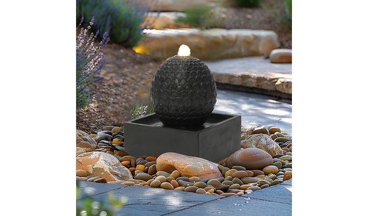 Charles Bentley Arno Mains Powered Sphere Water Feature - Grey