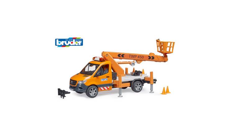 Bruder 1:16 Light and Sound MB Sprinter with Working Platform - Orange