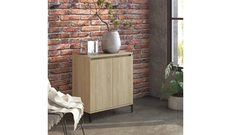 Walplus Engineered Wood 2 Door Sideboard - Sonoma Oak - 60 x 35 x 70 cm
