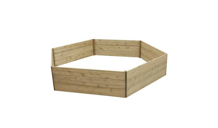 Greena Hexagonal Wooden Raised Bed 45 cm High, 120cm each side