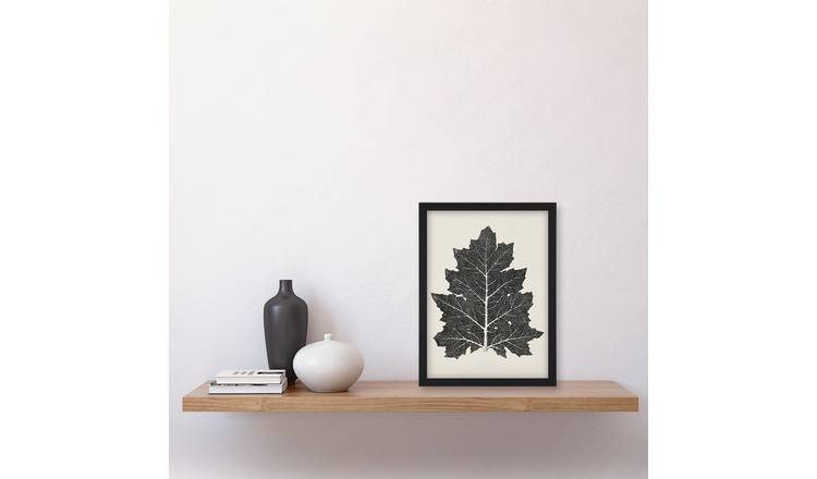 Owen Jones Vintage Black And White Leaf Drawing Framed Art Print - A4