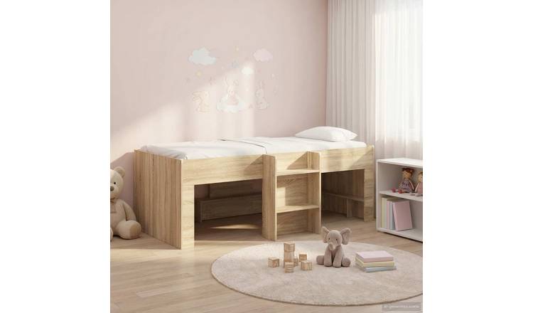 Walplus Engineered Wood Single Kids Loft Bed - Sonoma Oak