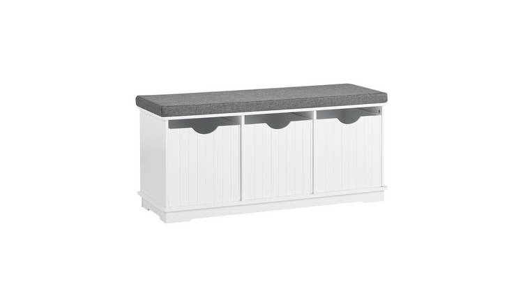 SoBuy 3 Storage Box Hallway Entrance Bench - White