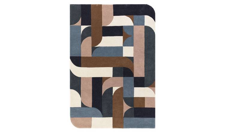 Mega Flooring Blue Handmade Abstract Rug - 200 x 300cm