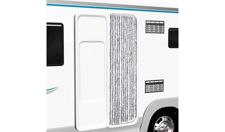 Walplus Chenille Insect Door Curtain - White and Grey - 56 x 185 cm