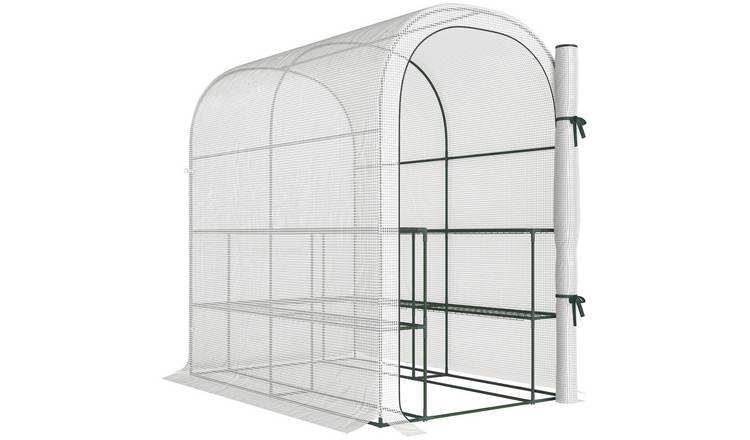 Outsunny PE Walk-in Greenhouse – White