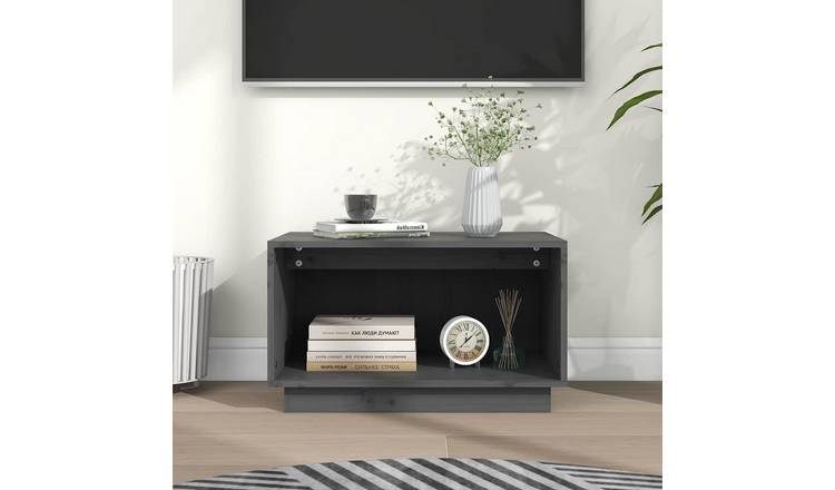 Walplus Solid Pine TV Stand - Grey - 60 x 35 x 35 cm
