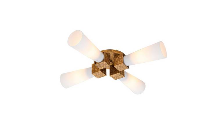 Elstead Kristy Flush Ceiling Light - Distressed Gold