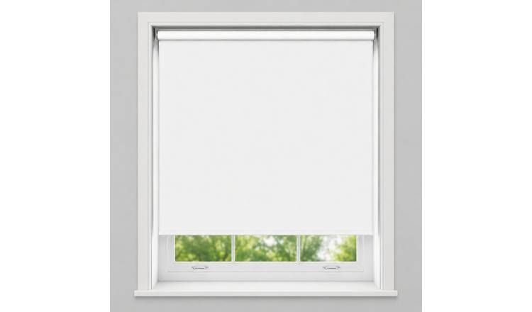 New Edge Blinds White No Drill Blackout Roller Blind - 120cm x 165cm