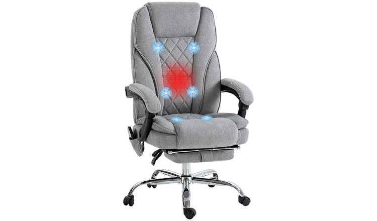 Vinsetto 6 Point Massage and Heat Massage Office Chair - Grey