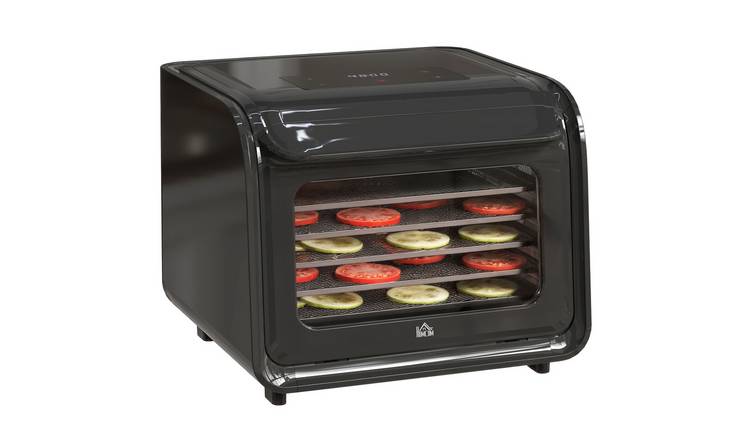 HOMCOM Adjustable Temperature Digital Food Dehydrator with 6 Trays - Black