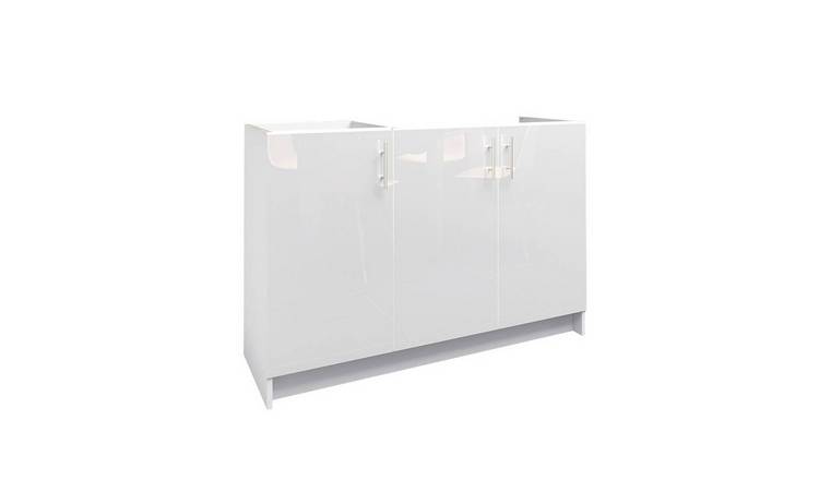 JD Greta 1200mm Sink Cabinet with 3 Doors - White Gloss
