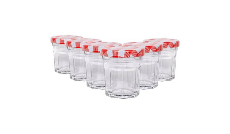 Argon Tableware Glass Jam Jars with Lids - Pack of 6