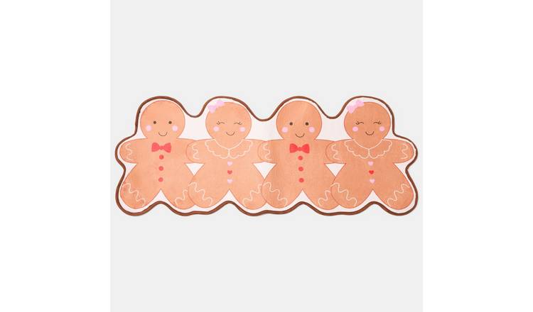 OHS Gingerbread Family Christmas Bath Mat - 45 x 75cm - Multi