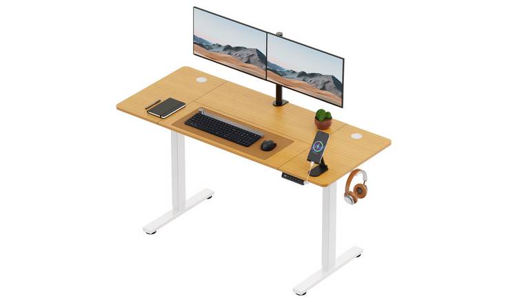Vonhaus 140 x 60cm Electric Height Adjustable Standing Desk - Maple