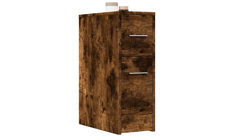 Walplus Engineered Wood Cupboard - Dark Oak - 22 x 44 x 61.5 cm