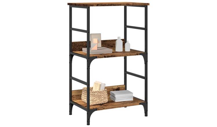 Walplus Engineered Wood Book Cabinet - Dark Wood - 50 x 33 x 82 cm